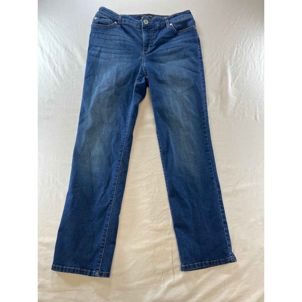 Bandalino Mandie Women's Jeans Size 10P Dark Wash Denim Straight Leg Casual